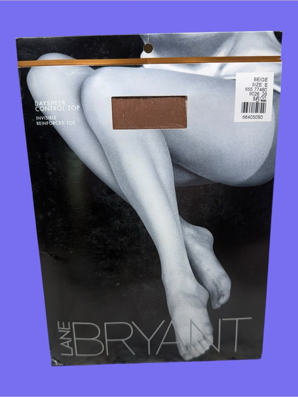 Vintage Lane Bryant Daysheer  Control Top Pantyhose Beige Size E